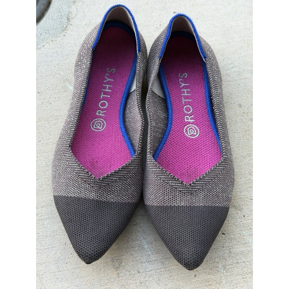 Rothy's‎ The Point Twilight Metallic Captoe Rare Retired Unicorn Flats Size 8.5